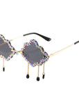 Diamond Studded Cloud Sunglasses