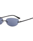 Metal Rimless Oval Sunglasses