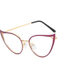 Metal Hollowed Out Cat Eye Anti Blue Light Glasses