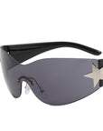 Y2K Rimless Pentagram Aviator Sunglasses