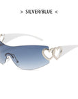 Y2k Rimless Love Sunglasses 918