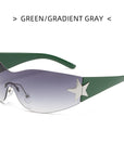Y2K Rimless Pentagram Sunglasses 915