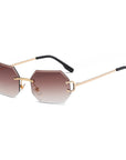 Rimless Octagonal Sunglasses