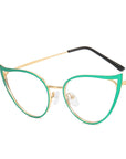 Metal Hollowed Out Cat Eye Anti Blue Light Glasses