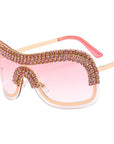 Metal Diamond-Studded Sunglasses