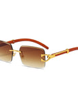 Men's Leopard Rimless Sunglasses