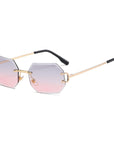 Rimless Octagonal Sunglasses