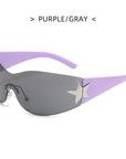 Y2K Rimless Pentagram Sunglasses 915