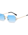 Rimless Octagonal Sunglasses