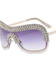 Metal Diamond-Studded Sunglasses