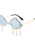 Diamond Studded Cloud Sunglasses
