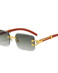Men's Leopard Rimless Sunglasses
