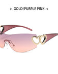 Y2k Rimless Love Sunglasses 918