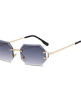 Rimless Octagonal Sunglasses