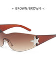 Y2K Rimless Pentagram Sunglasses 915