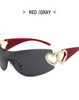 Y2k Rimless Love Sunglasses 918