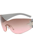 Y2K Rimless Pentagram Aviator Sunglasses