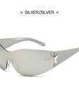 Y2K Rimless Pentagram Sunglasses 915