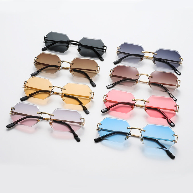 Rimless Octagonal Sunglasses
