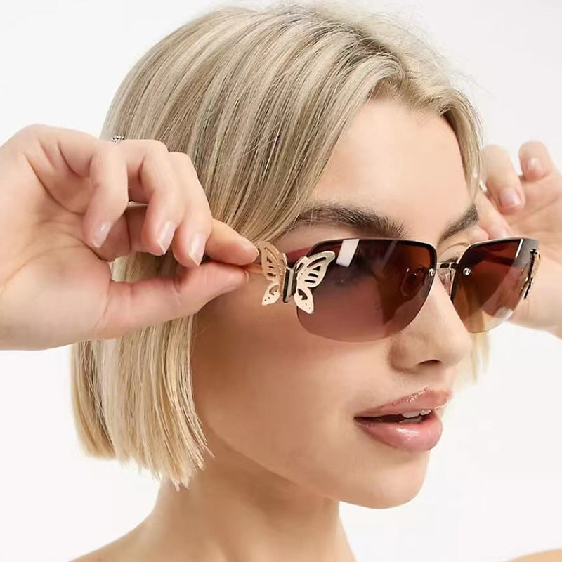  Rimless Butterfly Sunglasses