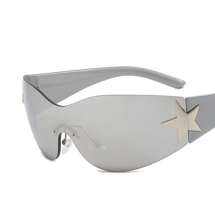Y2K Rimless Pentagram Aviator Sunglasses