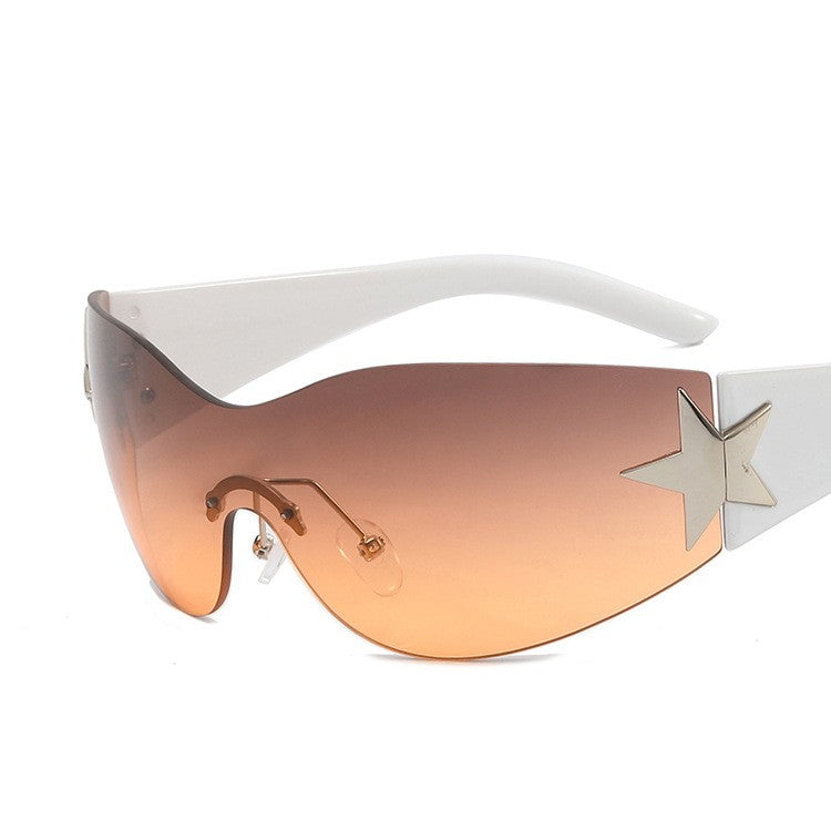 Y2K Rimless Pentagram Aviator Sunglasses
