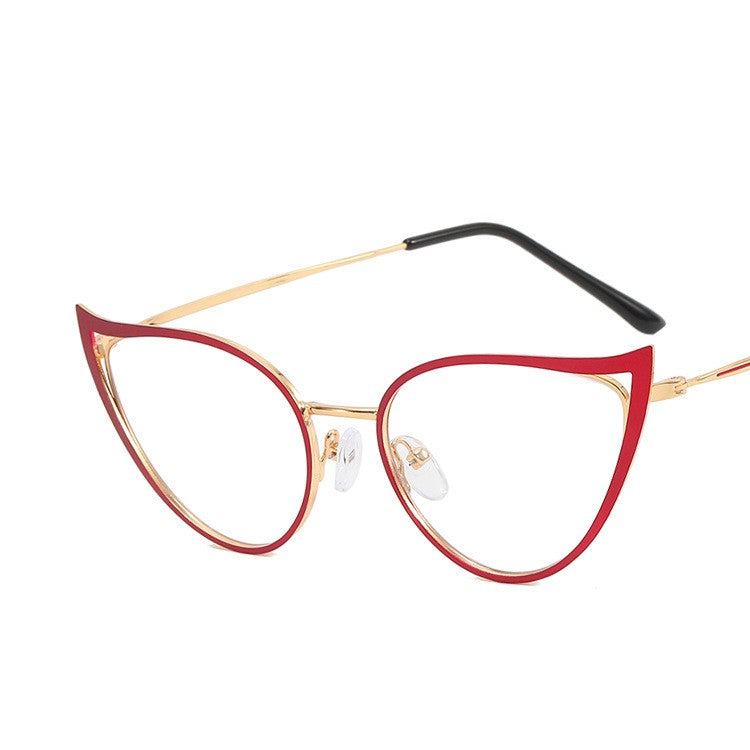 Metal Hollowed Out Cat Eye Anti Blue Light Glasses