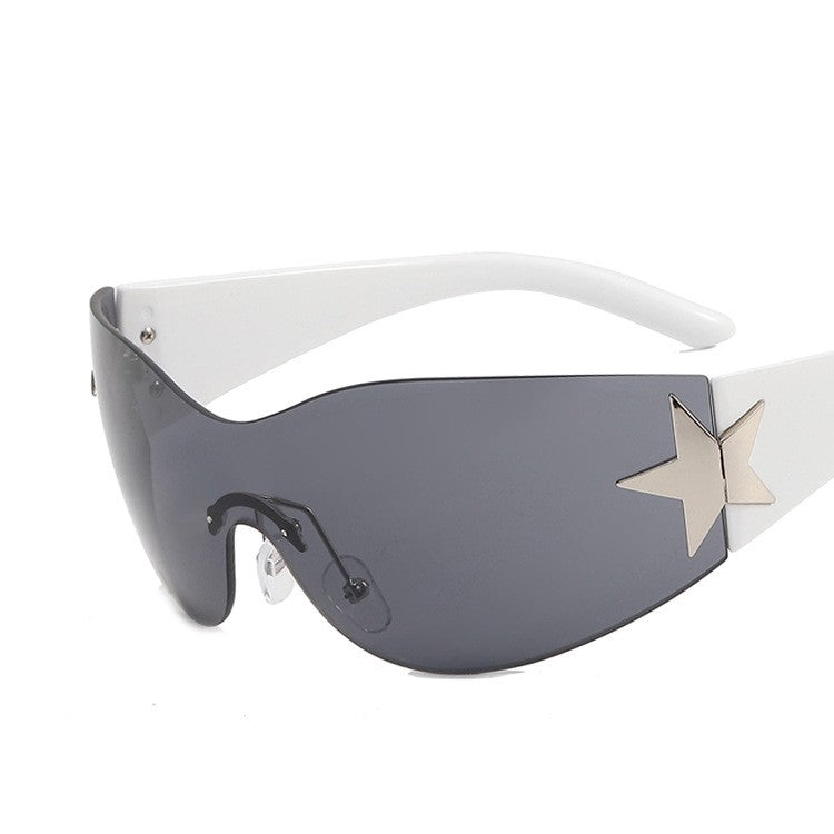 Y2K Rimless Pentagram Aviator Sunglasses