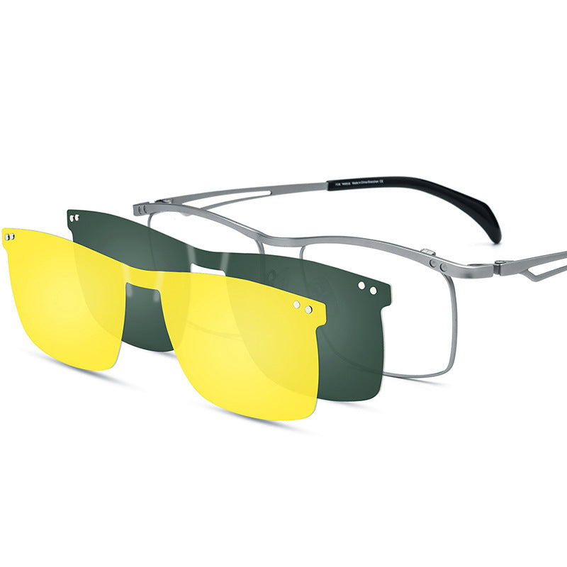Magnetic Clip-on Pure Titanium Myopia Glasses