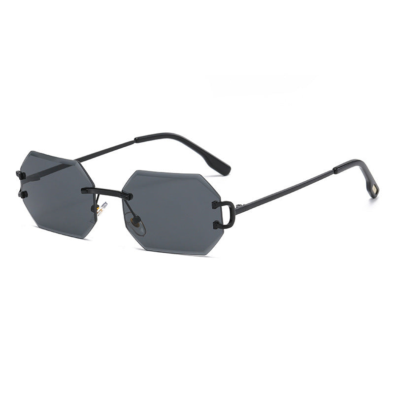 Rimless Octagonal Sunglasses