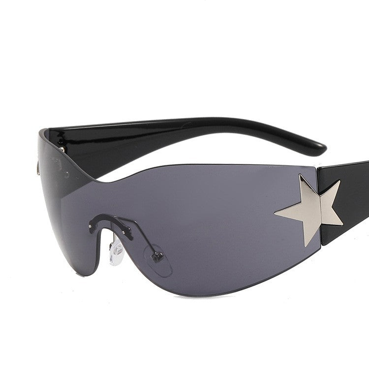 Y2K Rimless Pentagram Aviator Sunglasses