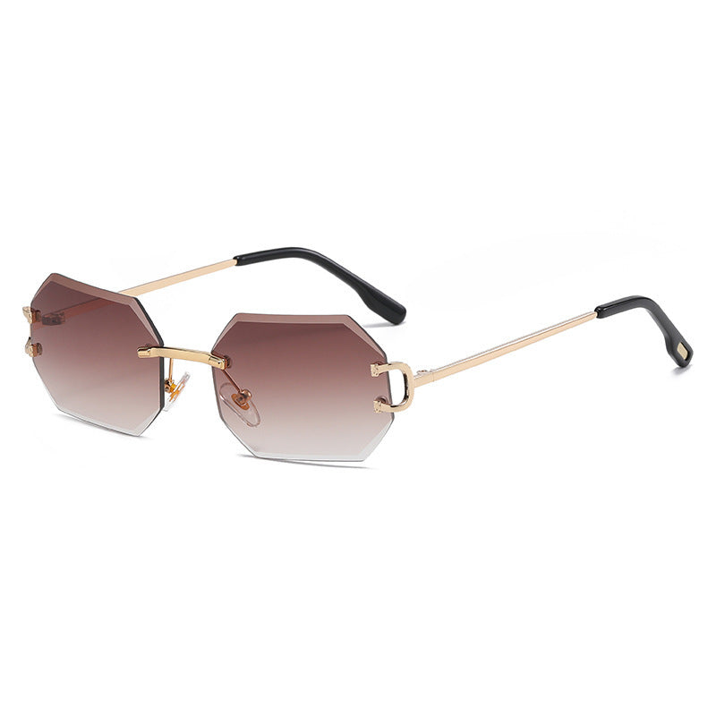 Rimless Octagonal Sunglasses