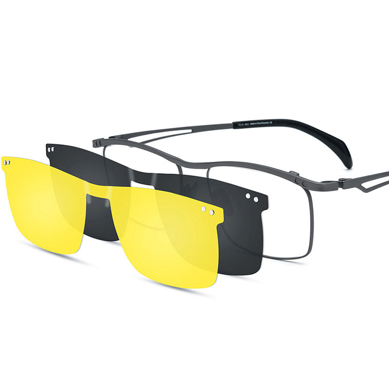 Magnetic Clip-on Pure Titanium Myopia Glasses