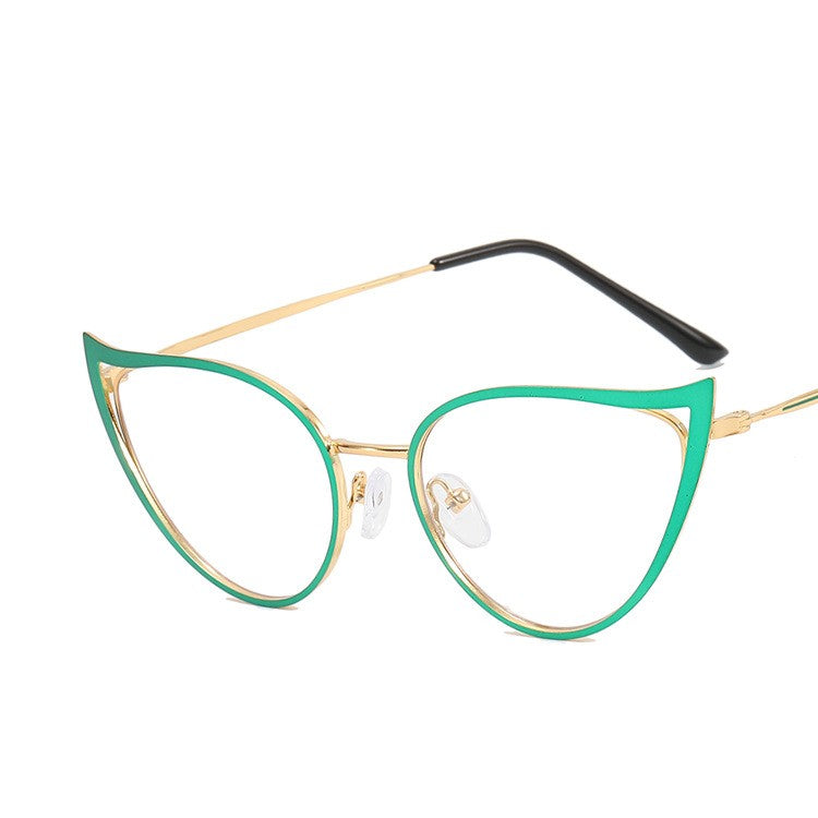 Metal Hollowed Out Cat Eye Anti Blue Light Glasses