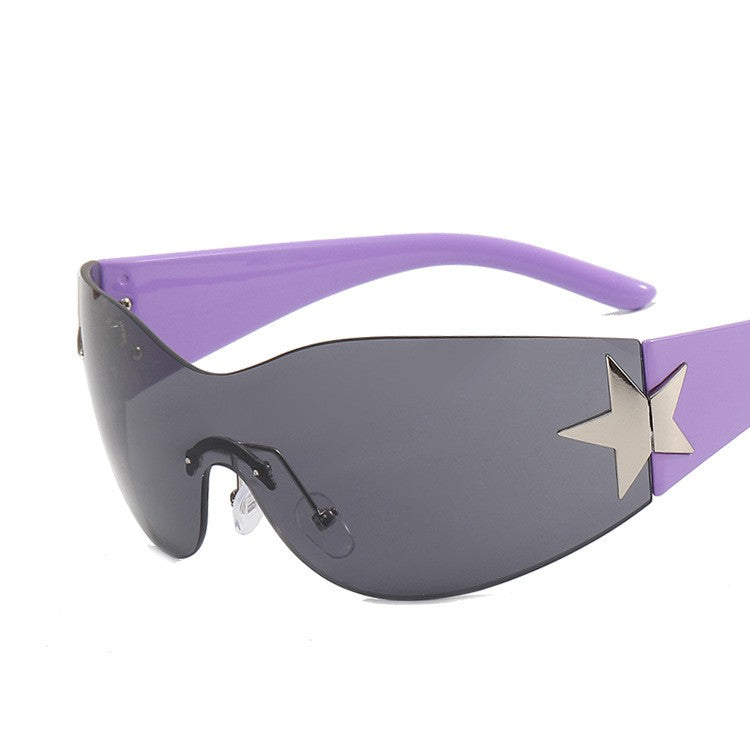 Y2K Rimless Pentagram Aviator Sunglasses