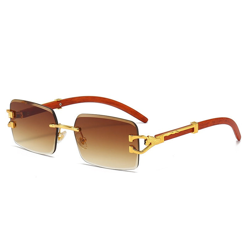 Men&#39;s Leopard Rimless Sunglasses