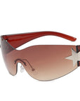 Y2K Rimless Pentagram Aviator Sunglasses