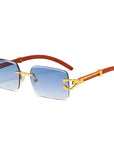 Men's Leopard Rimless Sunglasses