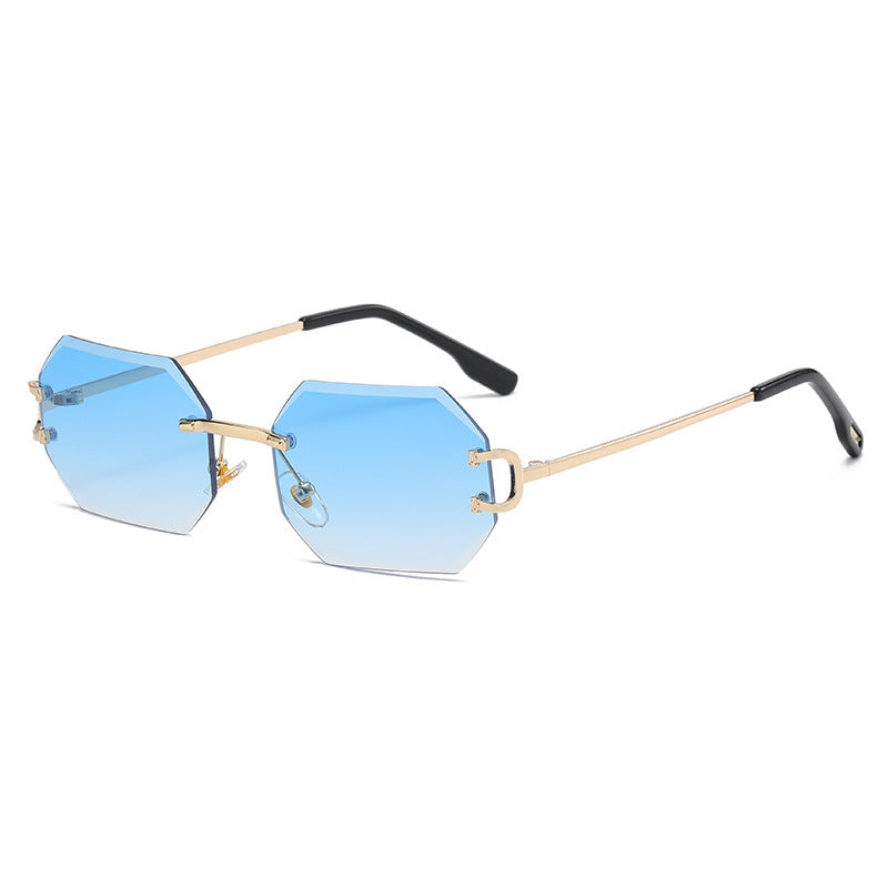 Rimless Octagonal Sunglasses