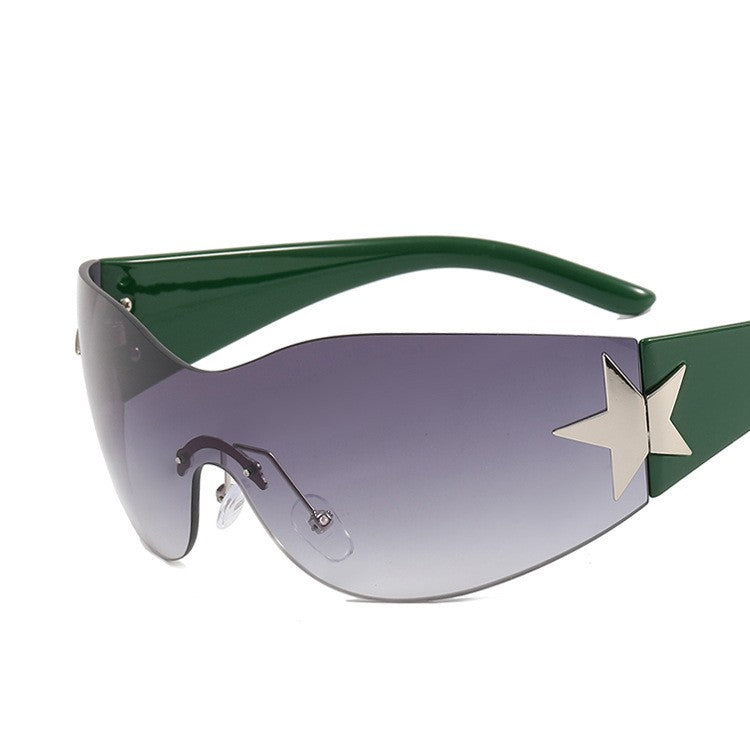 Y2K Rimless Pentagram Aviator Sunglasses
