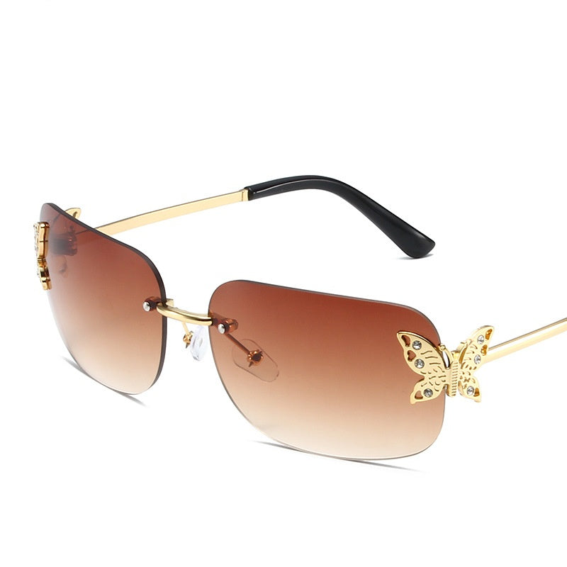  Rimless Butterfly Sunglasses