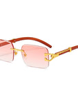 Men's Leopard Rimless Sunglasses