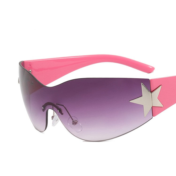 Y2K Rimless Pentagram Aviator Sunglasses