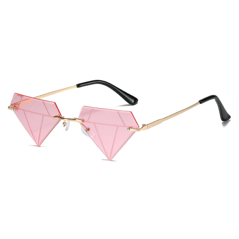Rimless Diamond Sunglasses