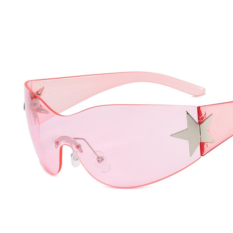 Y2K Rimless Pentagram Aviator Sunglasses