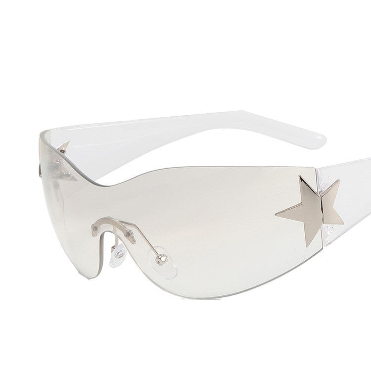 Y2K Rimless Pentagram Aviator Sunglasses