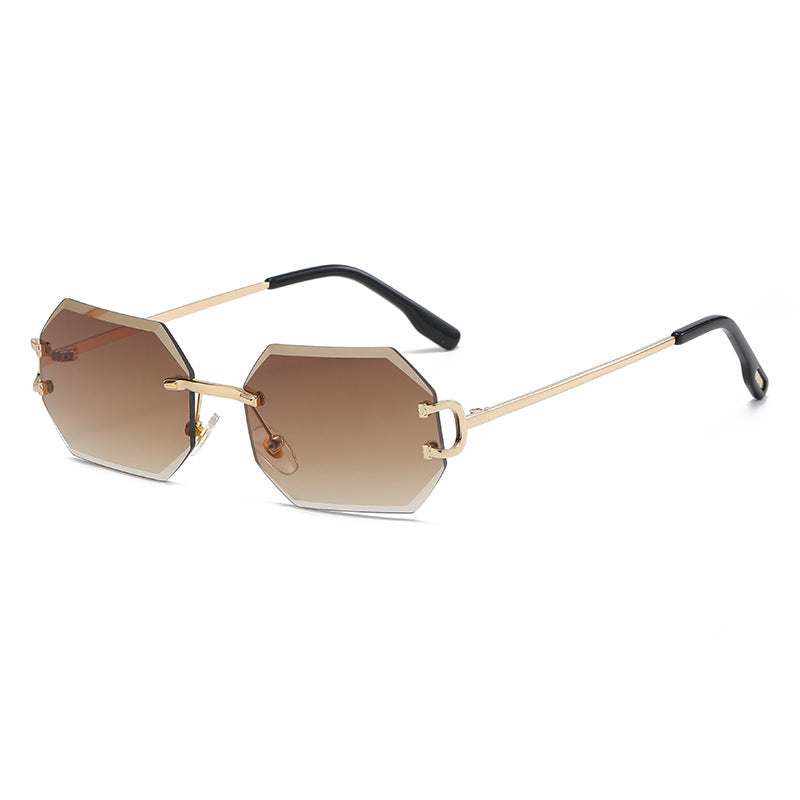Rimless Octagonal Sunglasses