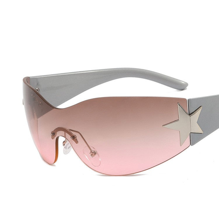 Y2K Rimless Pentagram Aviator Sunglasses