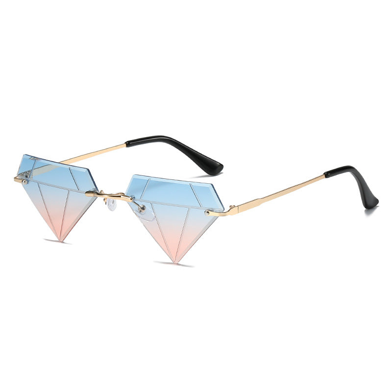 Rimless Diamond Sunglasses