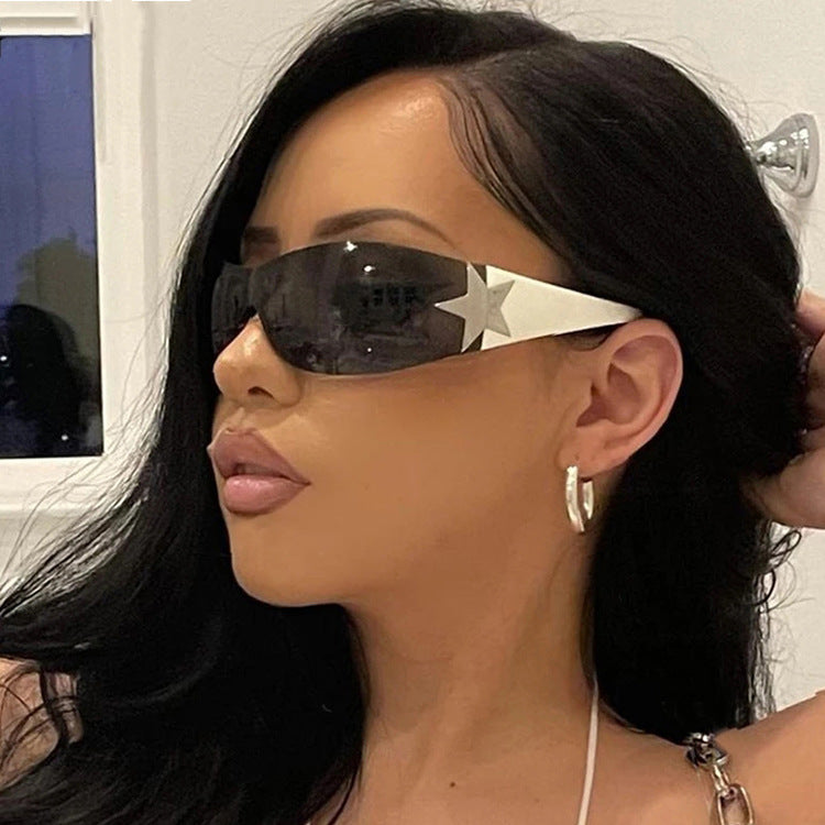 Y2K Rimless Pentagram Aviator Sunglasses